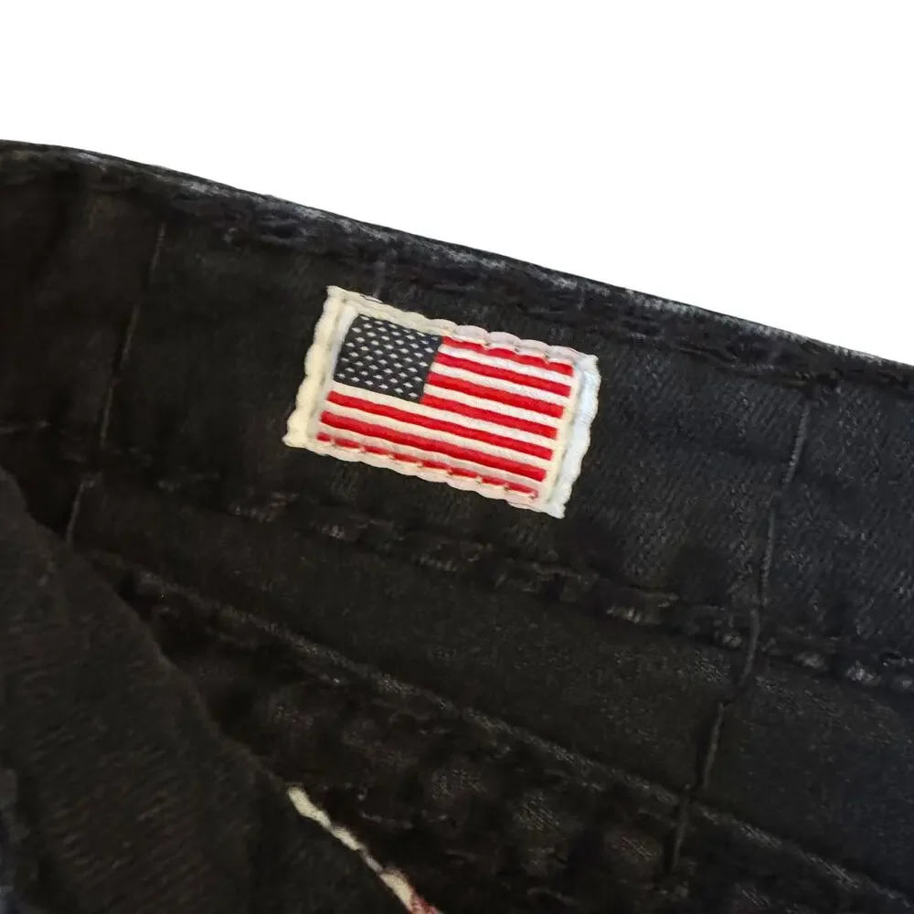 VTG True Religion Jeans Skinny Women’s 26 Black Julie Super T Vintage Biker‎ Y2K - Picture 5 of 15